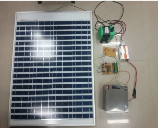 Fig. 1.1: Solar powered battery charger & induction motor  