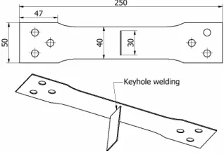 Figure 1. The geometry of the laser welded specimen in AISI 304. 