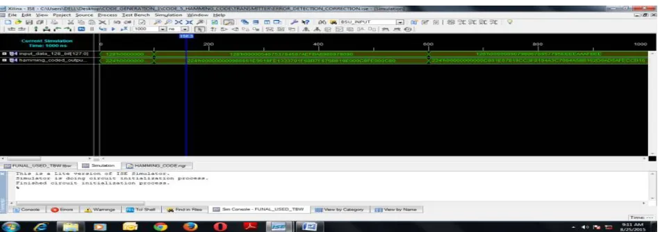 Fig. 2 Simulation result of the encryption block for two sets of 128-bit data 