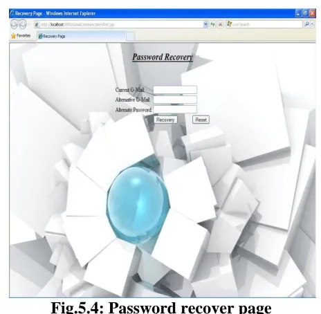 Fig.5.4: Password recover page  