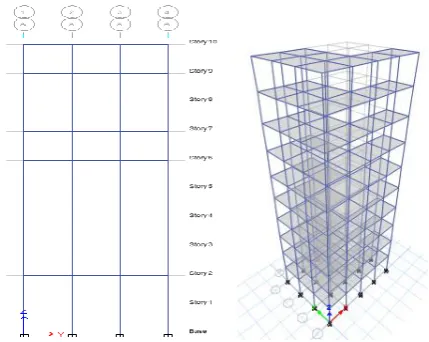 FIGURE 7- 3D MODEL OF 5 STOREY IRREGULAR FRAME STRUCTURE