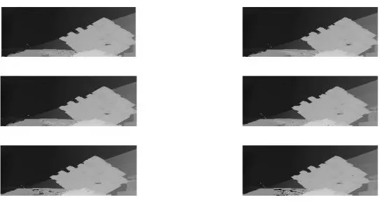 Fig. 3  Six Different views of input depth images of Statue dataset 