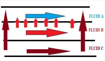 Figure 1(a) Co-current type three fluid heat exchanger with two thermal communication