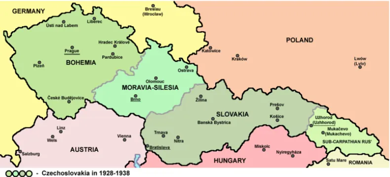 Figure 4: Czechoslovakia in 1928-1938 (Panonian 2011). 