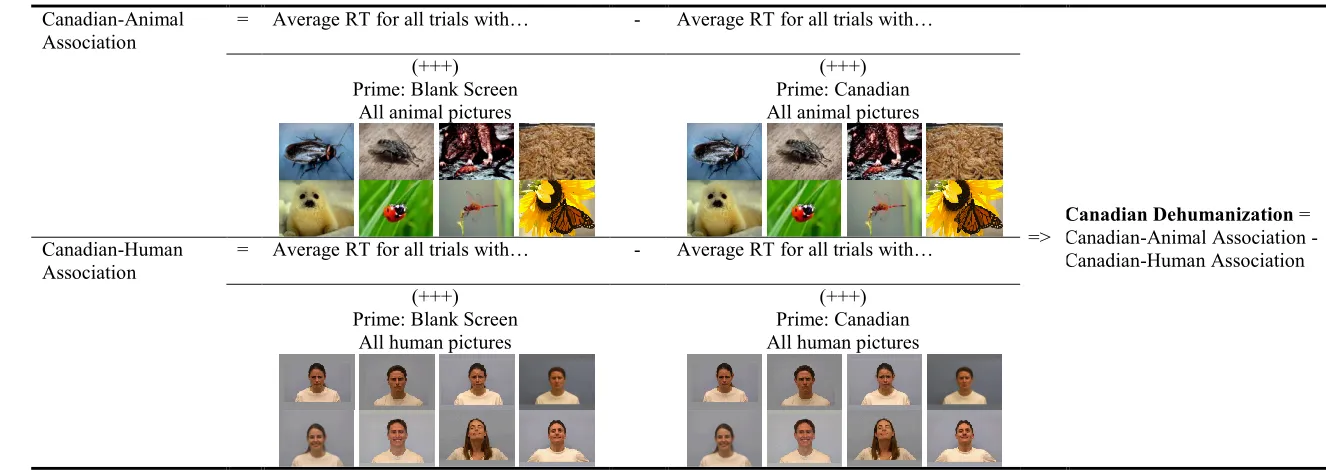 Table 5  Formula for the Calculation of the Automatic Dehumanization of Canadians 