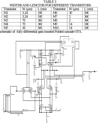 TABLE 3   WIDTHS AND LENGTHS FOR DIFFERENT TRANSISTORS 