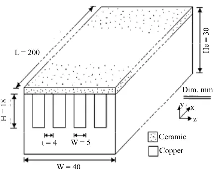 Figure 9. Rectangular channel heat sink geometry and defi- nitions. 