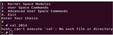 Fig 3. Listing submodules included in user space (listed in table 3)    