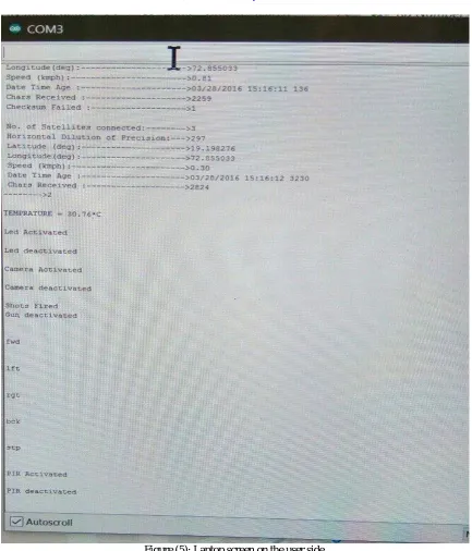 Figure (5): Laptop screen on the user side.  