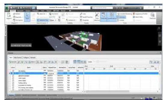 Figure 7: 4D scheduling of the Project in Navisworks Time liner 