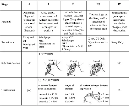 Table 1.1. ARCO international classification of osteonecrosis.[24] 