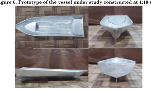 Figure 6. Prototype of the vessel under study constructed at 1:10 scale 