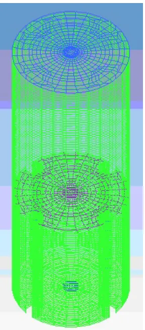 Figure 5. Hexahedron-based mesh for the analysis system. 