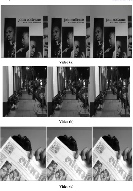 Fig .3: Frames of test video sequences 