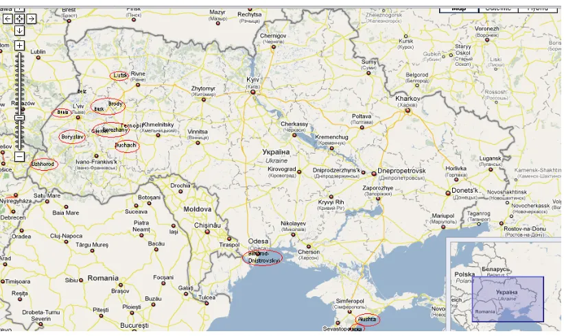 Figure 3. 4 A map with added placename labels. 
