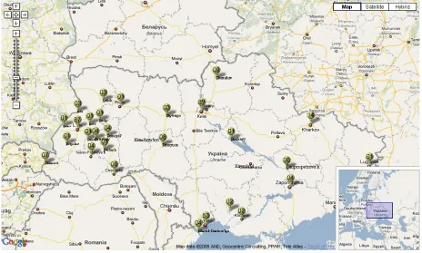 Figure 3. 6 Quantitative symbols on Google Maps. 
