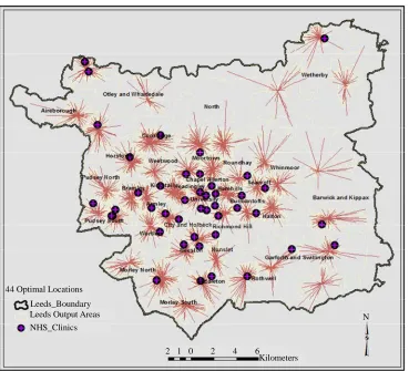 Figure 9. Optimal location if all NHS centres were fixed locations for stop-smoking services