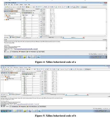 Figure 4: Xilinx behavioral code of a 