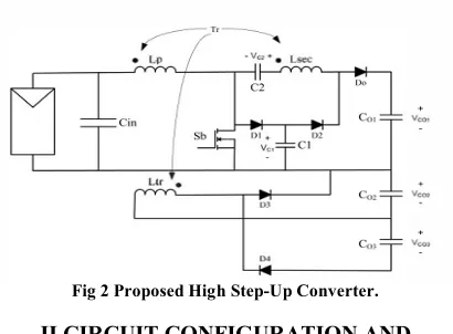 Fig 2 Proposed High Step-Up Converter. 