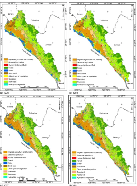 Figure 1. Maps of land use and land cover (Source: INEGI, http://www.inegi.org.mx/). 