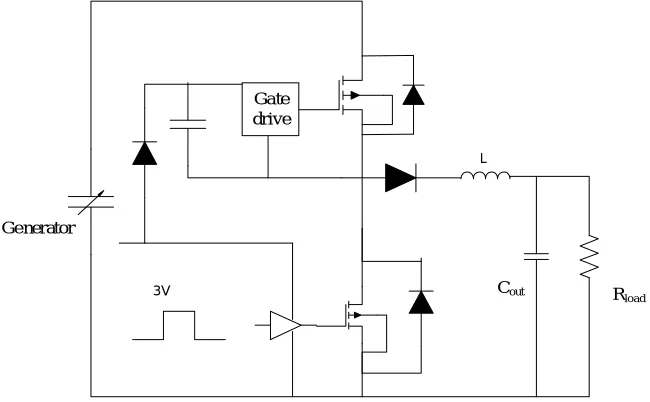 Fig. 11 A modified buck converter for electrostatic energy scavenging. 