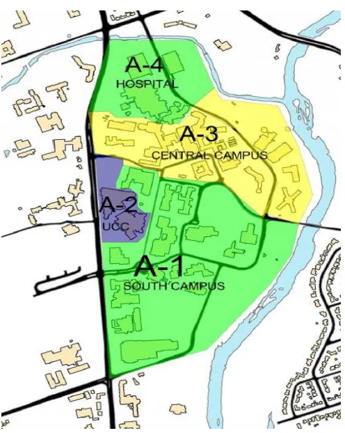 Figure 2.7: Cell division of Western campus for studying disaster scenario [21] 