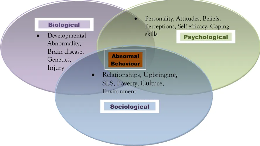 Figure 2.1: An illustration of the core causes of abnormal behaviour in view of the BPS  