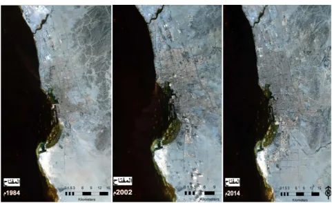 Figure 2. Satellites images at different period of time. 