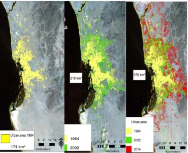 Figure 3. Urban expansion from 1984 to 2014. 