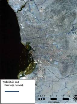 Figure 4. Watershed ad drainage network in the study area. 