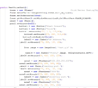 Figure 4: Java code for the main user interface (ii) 