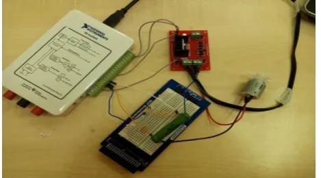 Fig 4- Connection between myDAQ and motor driver circuit  