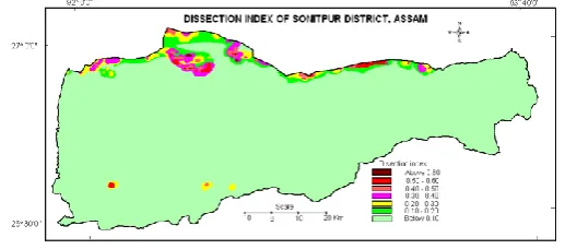 Fig. 4 Dissection Index of Sonitpur District 