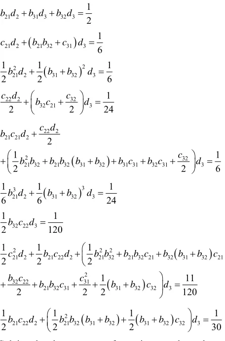 Table 1The above solution set gives rise to a family of 3-stage 