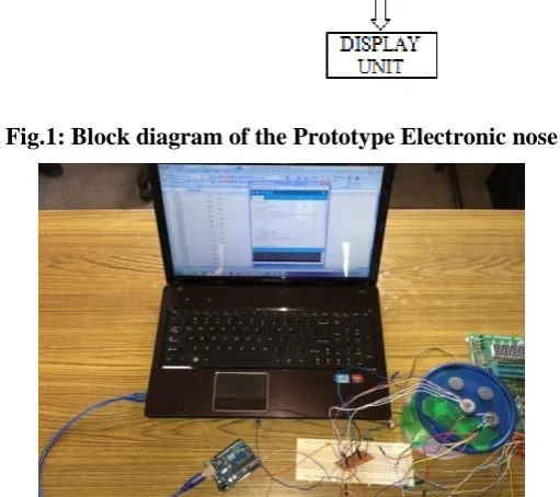Fig.1: Block diagram of the Prototype Electronic nose 
