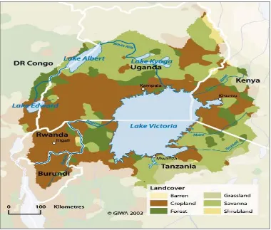 Figure 2.1: General features of the Lake Victoria basin (©GIWA, 2003). 