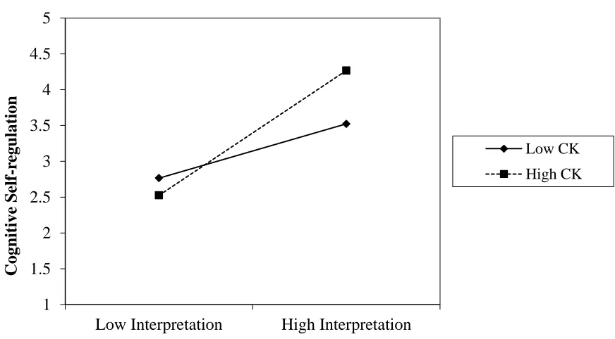 Figure 6. Moderation of the relationship between individuals’ interpretation of the job 
