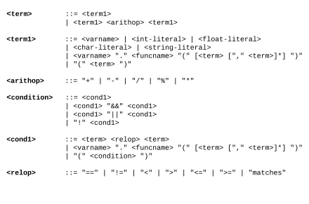 Figure 3.4 The LFAL 2.0 speciﬁcation, part 1