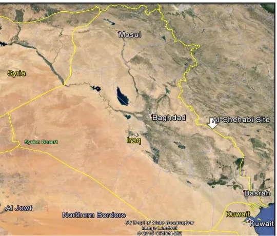 Fig. 1Iraq satellite image to indicate the area of study  