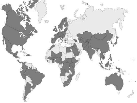 Fig 1. Map of countries that are participating in a Field Epidemiology Training Program or similar applied epidemiology training program (dark grey).