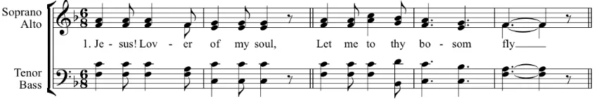 Figure 4: Excerpt from “Missionary Chant” (“Ye Christian Heralds, Go, Proclaim”) 