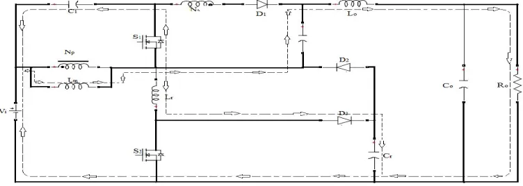 Fig 2: Mode I Operation ofthe Converter 