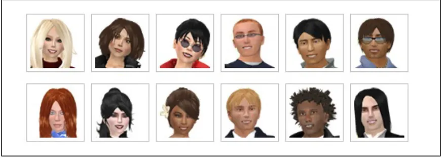 Figure 6.1: The available default avatars for Second Life as of July 26, 2010. 
