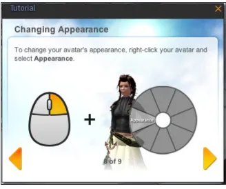 Figure 6.2: Tutorial showing residents how to change their avatar’s appearance. 