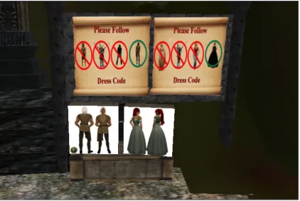 Figure 7.1: A sign detailing the dress code for Avilion, an elven-themed sim. 
