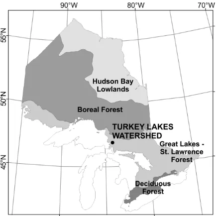 Figure 3.1: The forest eco-regions of Ontario.  