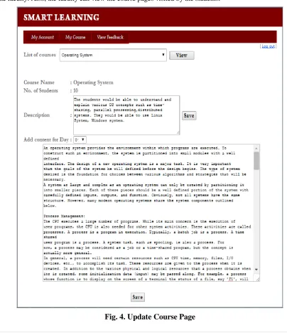 Fig. 4. Update Course Page 
