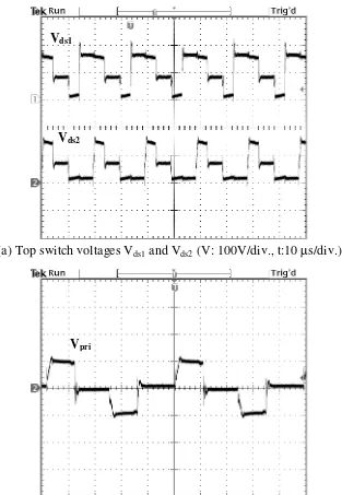 Fig.3.8. Typical waveforms of a PWM three-level Converter;  