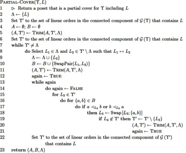 Figure 2. Pseudocode for partial-cover ,L. 