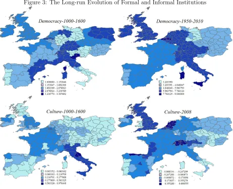 Figure 3: The Long-run Evolution of Formal and Informal Institutions